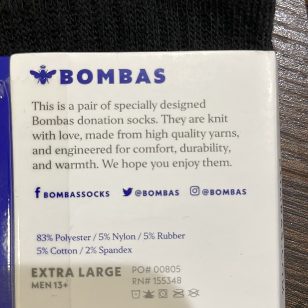 BUNDLE OF 9 MENS BOMBAS SOCKS SIZE XL NWT - Picture 3 of 5